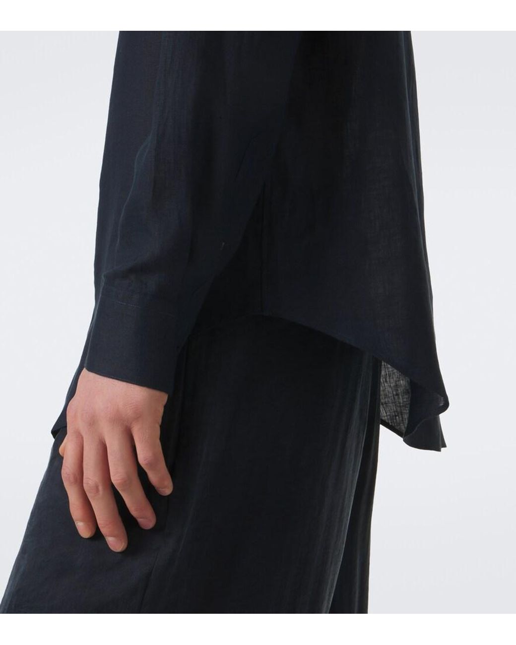 Giorgio Armani Blue Linen Shirt for men