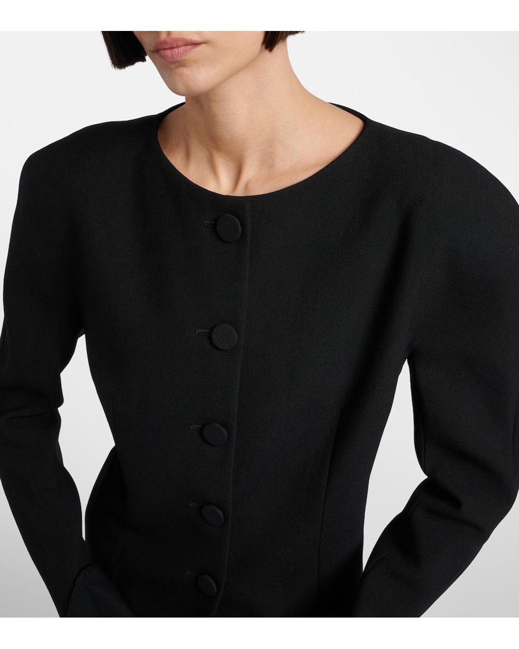 Chloé Black Virgin Wool Crepe Cardigan