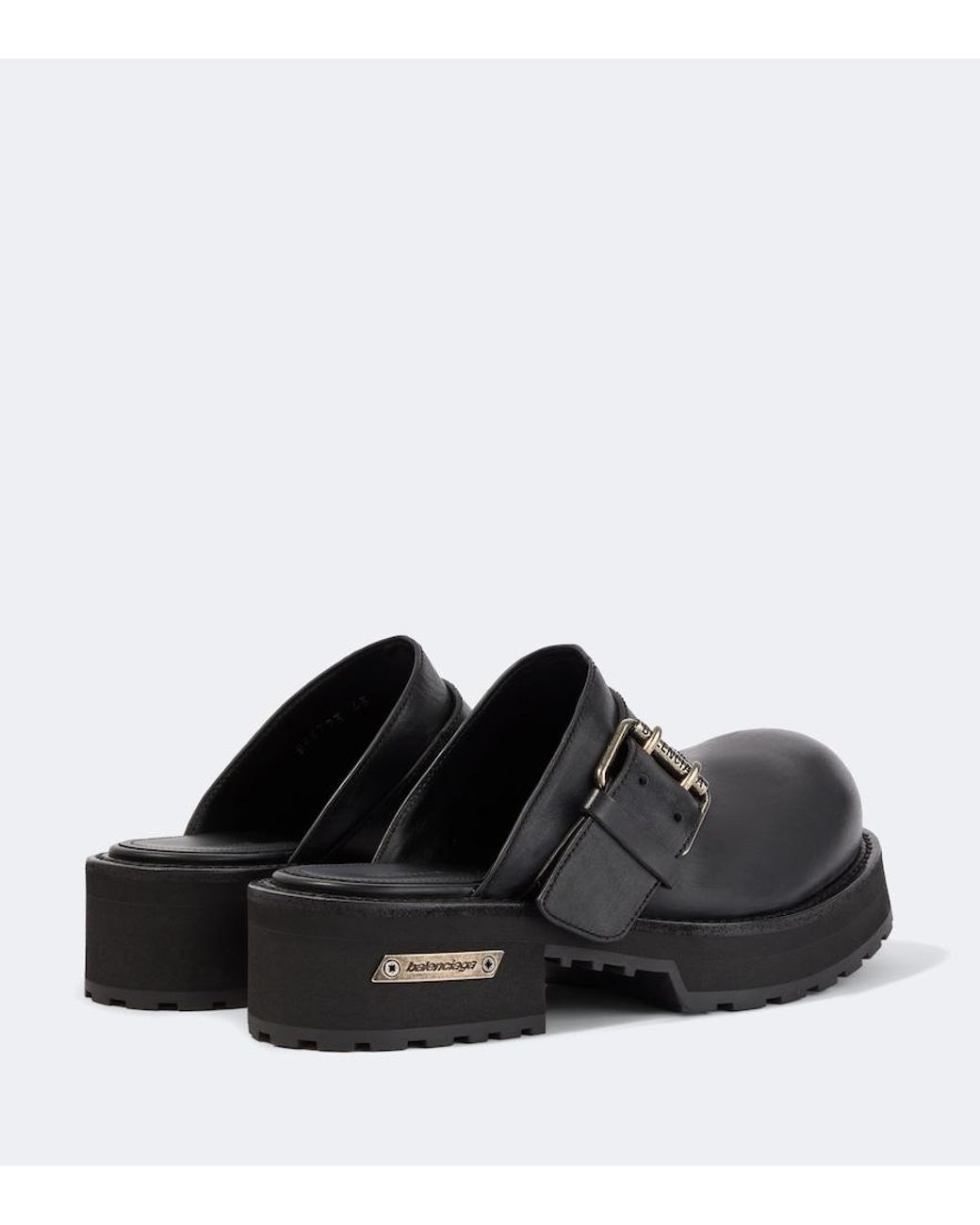 Balenciaga Black Venom Leather Mules for men