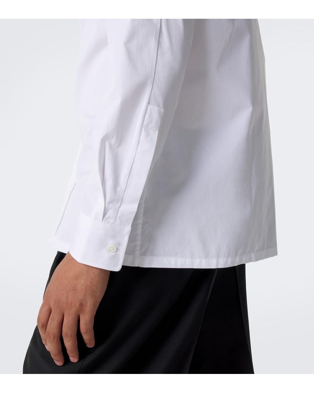 Givenchy White Logo Embroidered Cotton Poplin Shirt for men