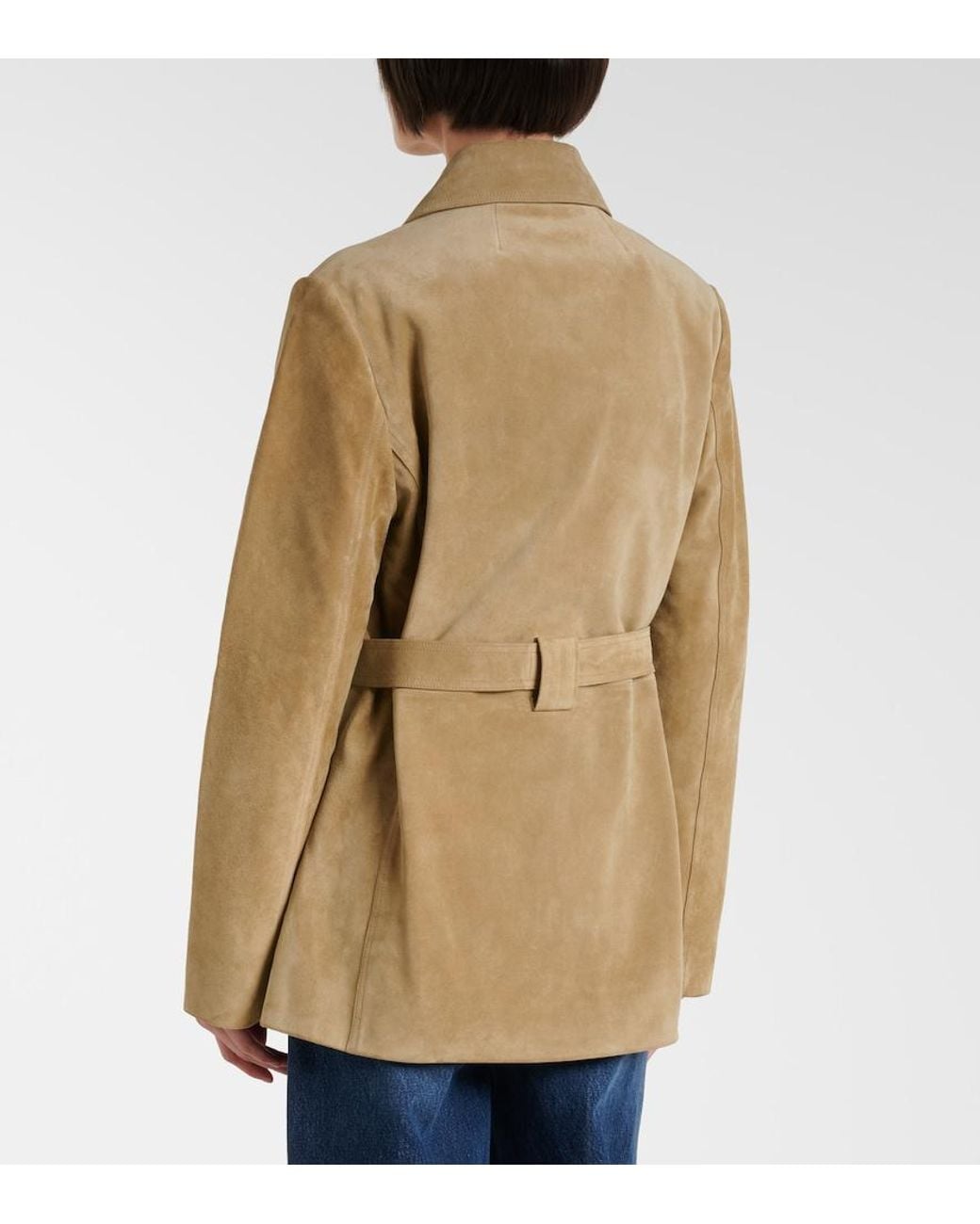 Tory Burch Natural Belted Suede Jacket