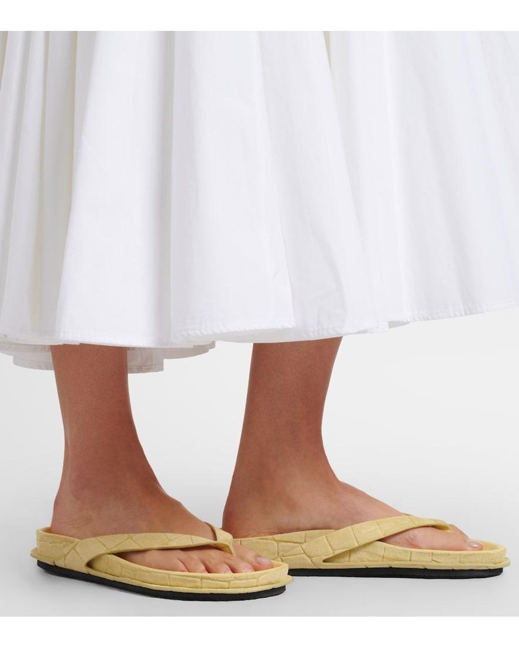 Jacquemus Yellow Tatanes Suede Thong Sandals