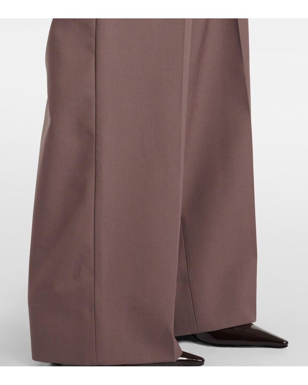 Stella McCartney Brown Wool Wide-Leg Pants