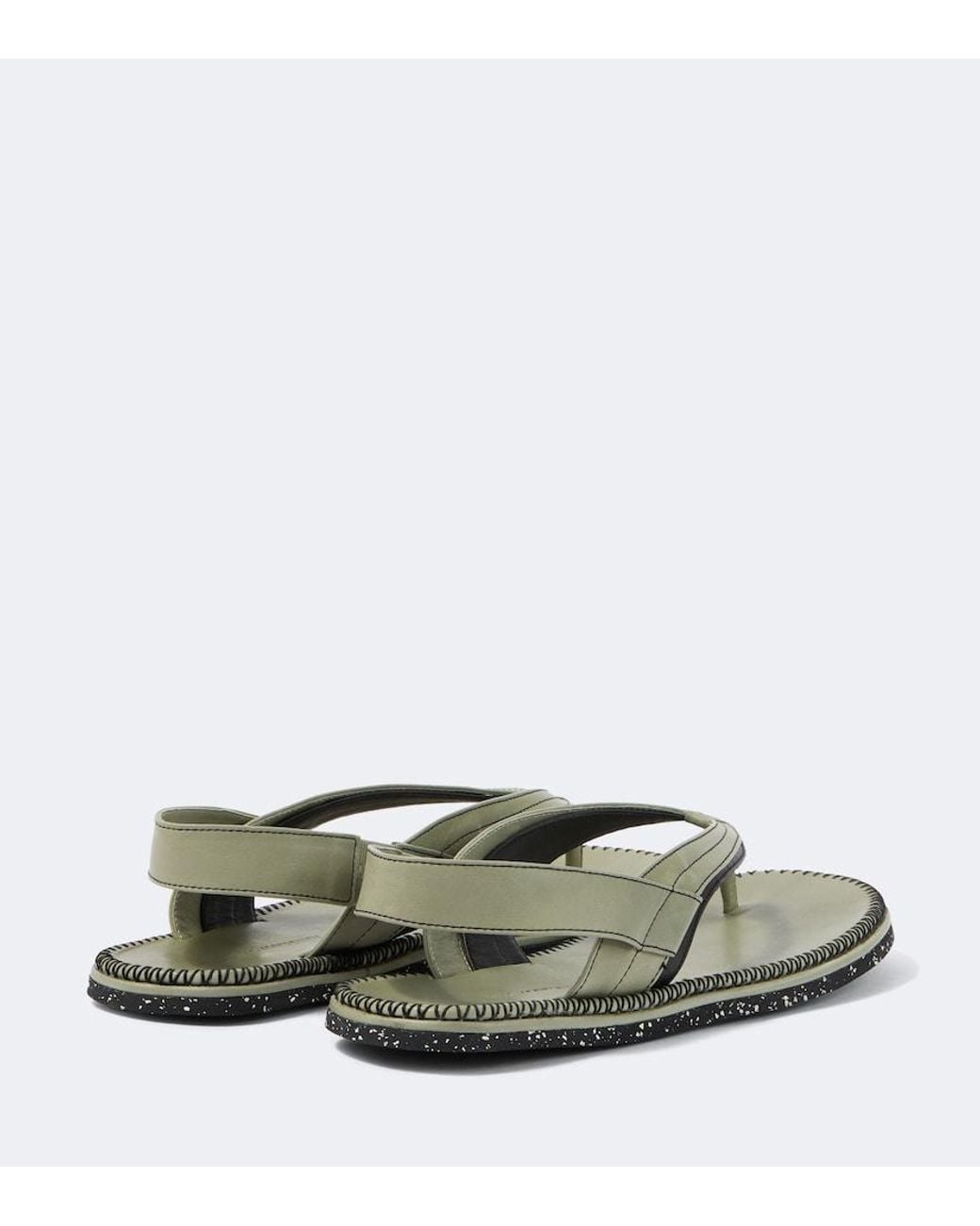 Kiko Kostadinov Green Andras Leather Thong Sandals for men