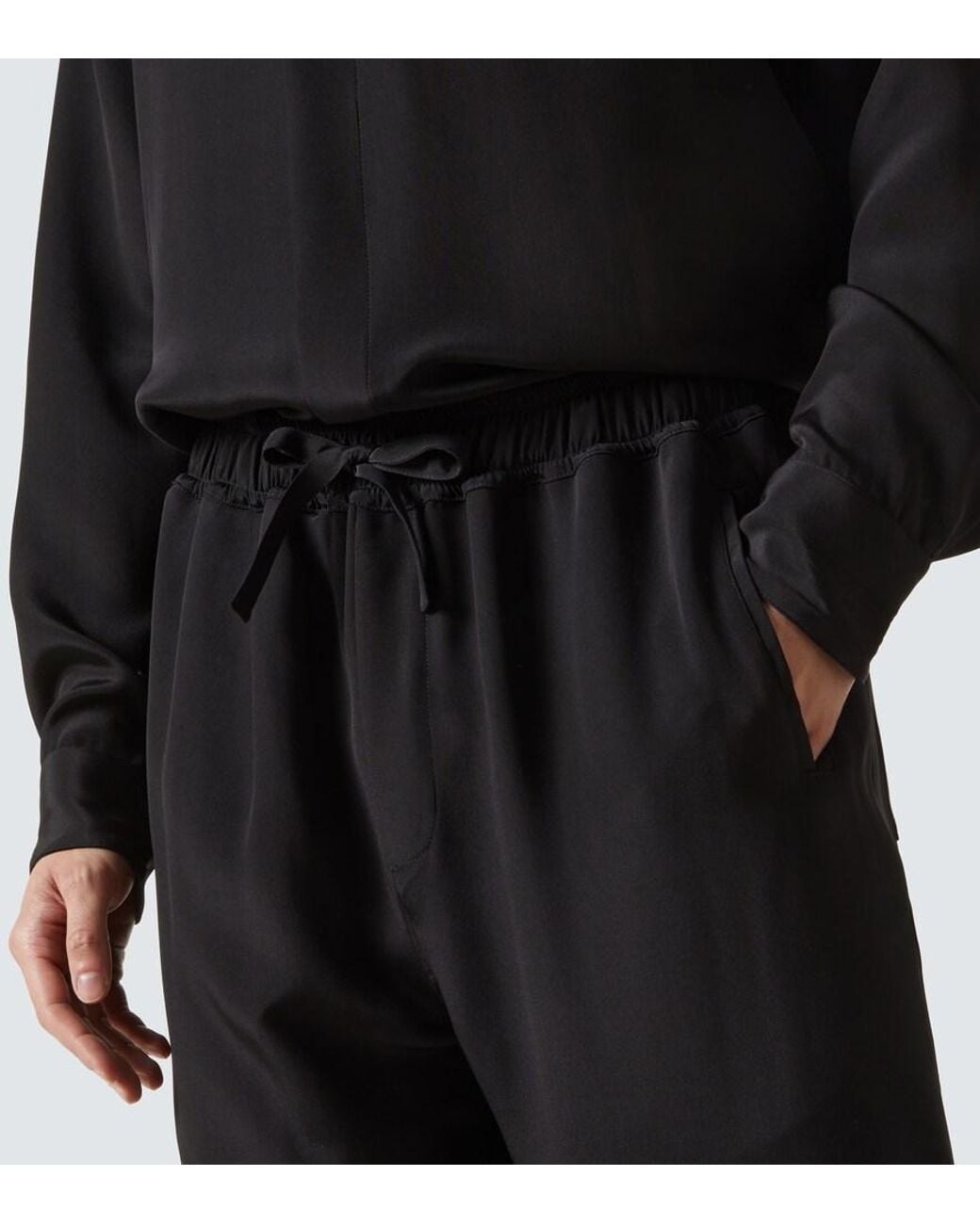 Saman Amel Weite Hose Aus Seide in Black für Herren