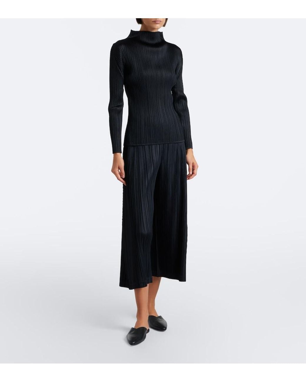 Pleats Please Issey Miyake Black Basics Pleated Top