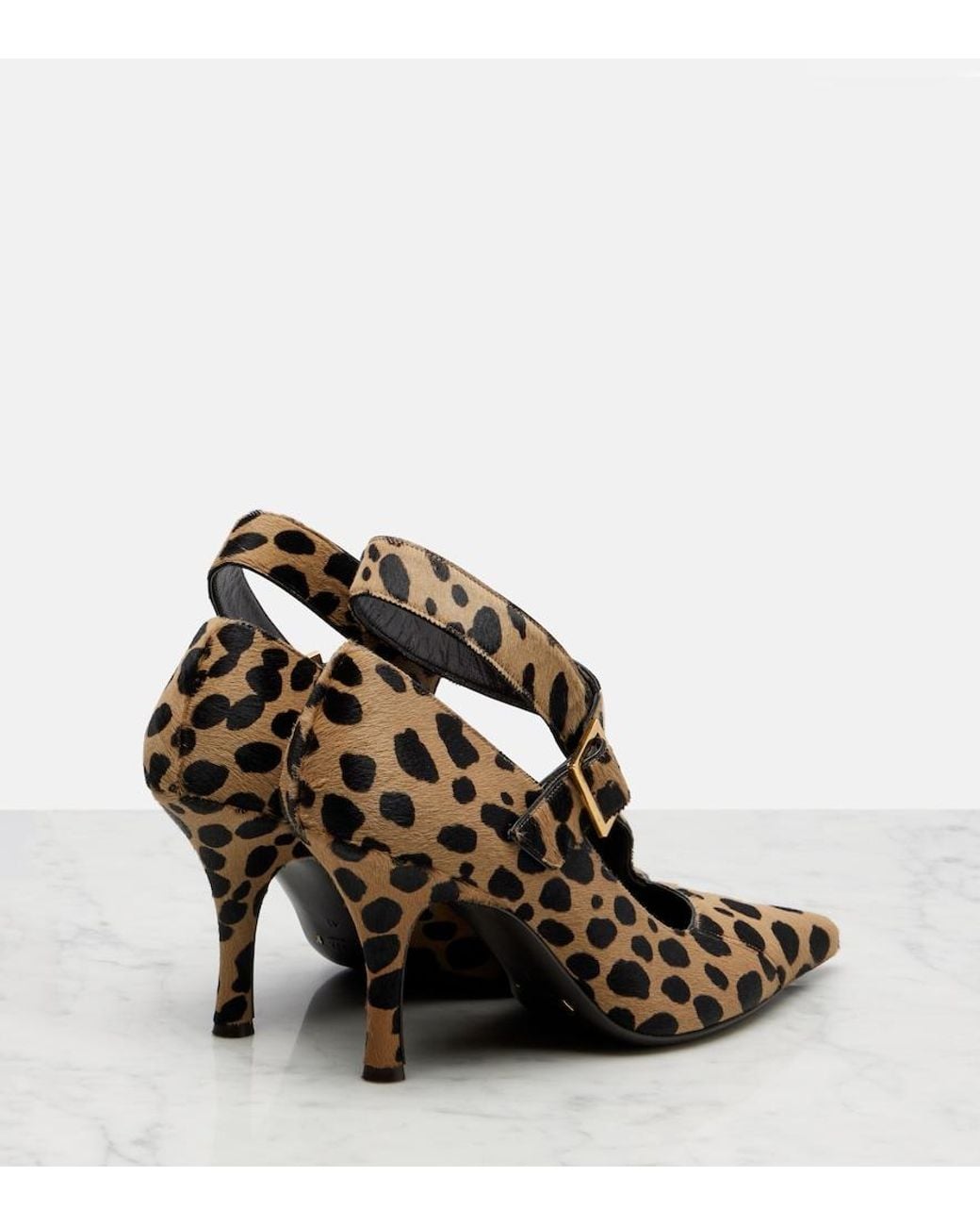 Khaite Brown Sloan 85 Animal-Print Calf Hair Pumps