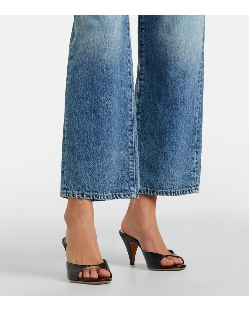SLVRLAKE Denim Blue Hunter Cropped Straight Jeans