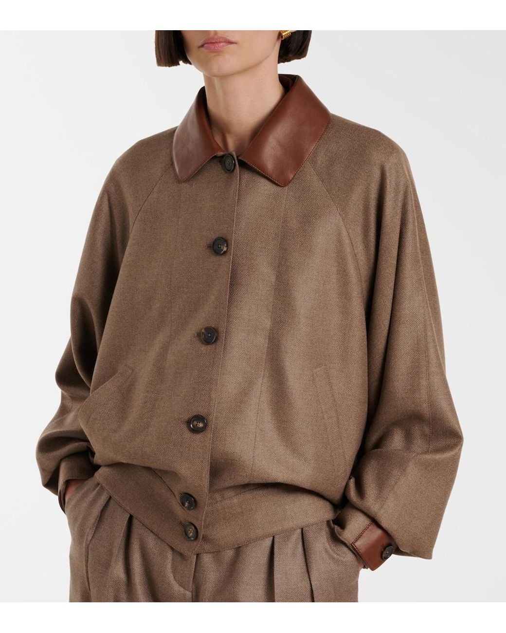 Loro Piana Brown Kiefer Cashmere And Silk Bomber Jacket