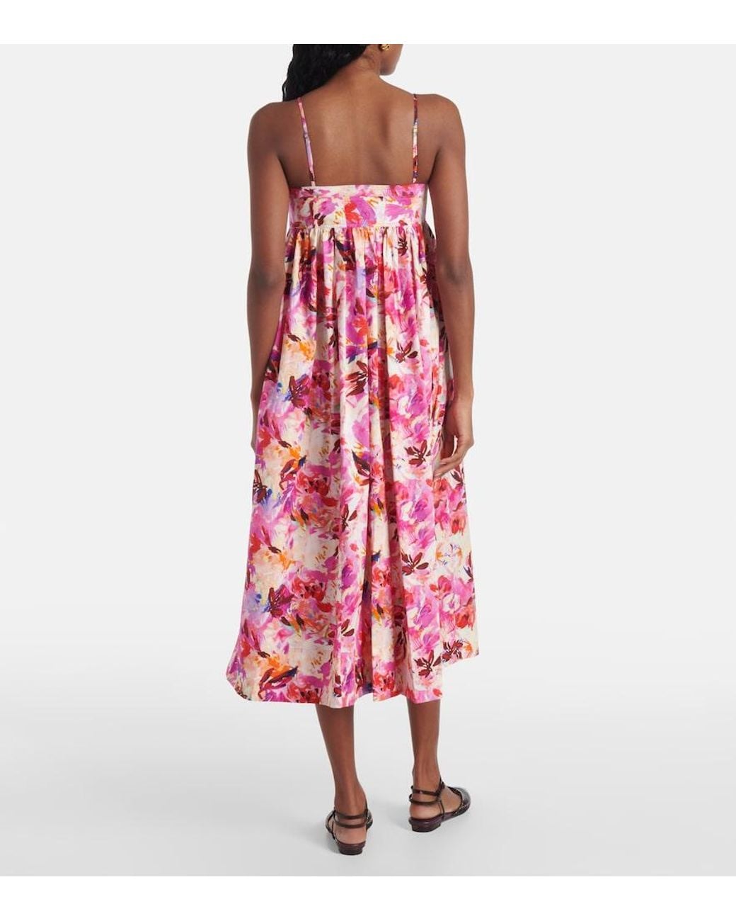 Ulla Johnson Red Lucille Floral Cotton Maxi Dress