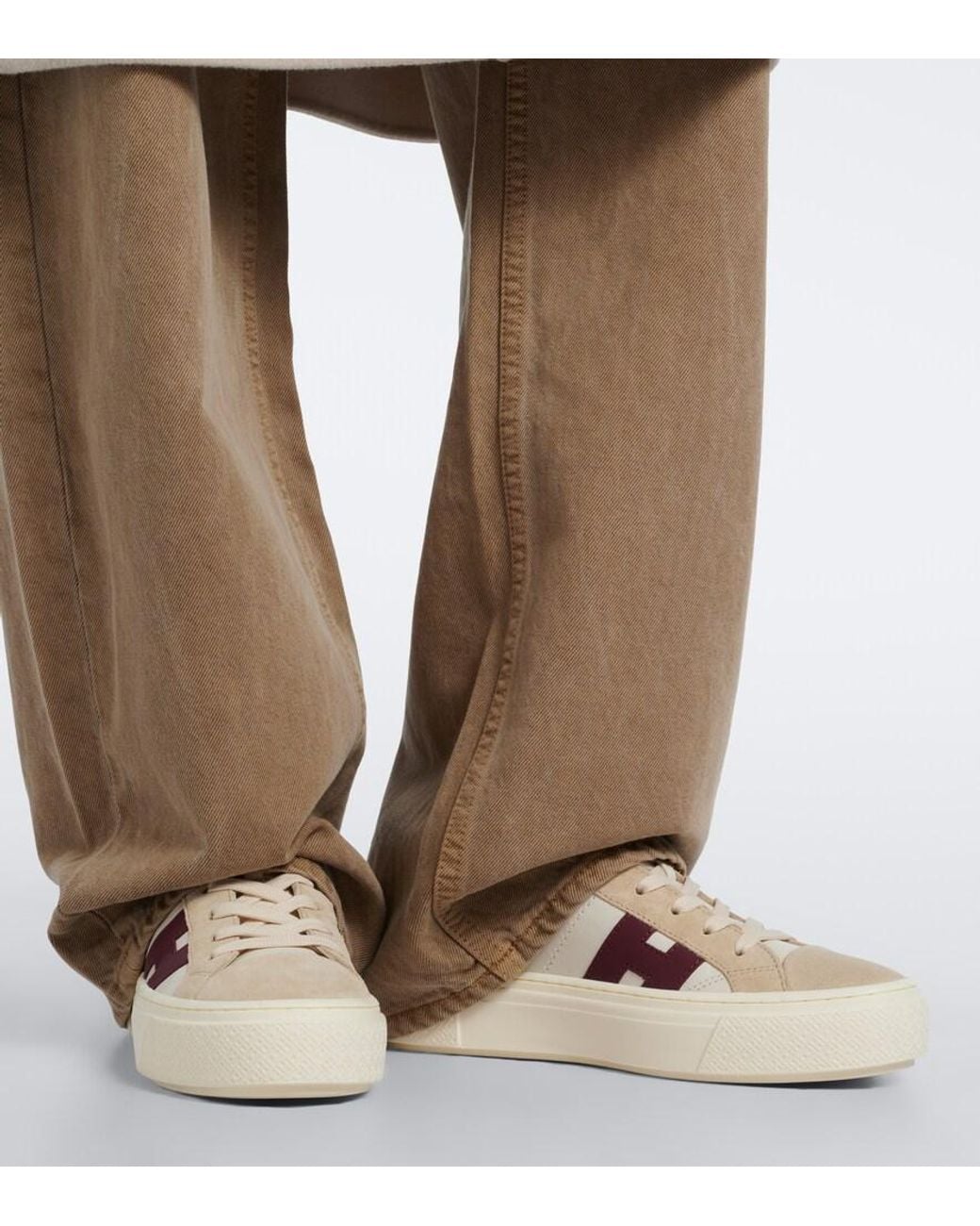 Hogan Natural Crosswind Leather Sneakers