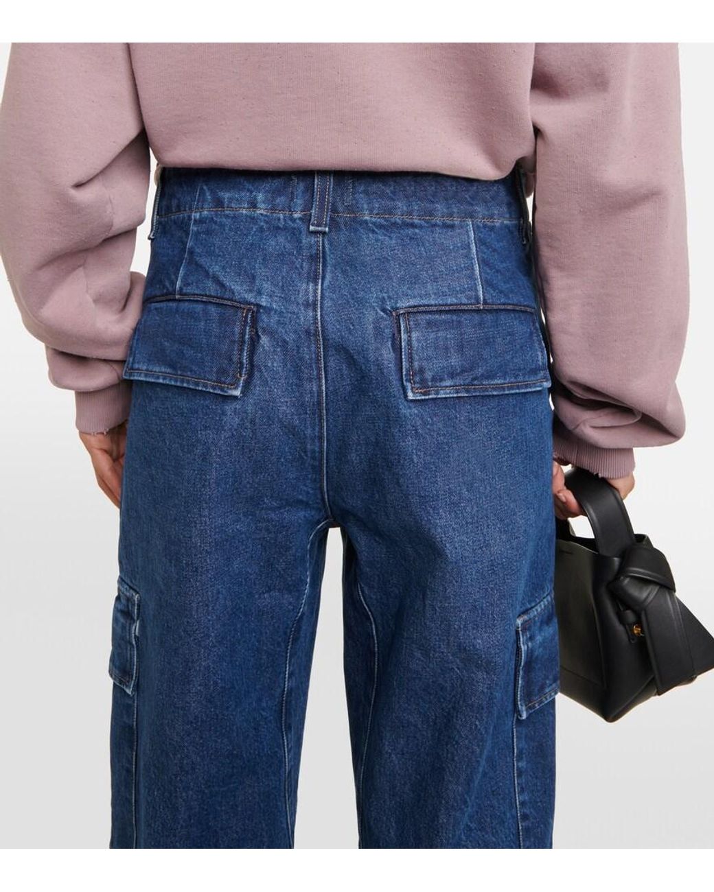 Citizens of Humanity Blue Delena Mid-Rise Wide-Leg Cargo Jeans