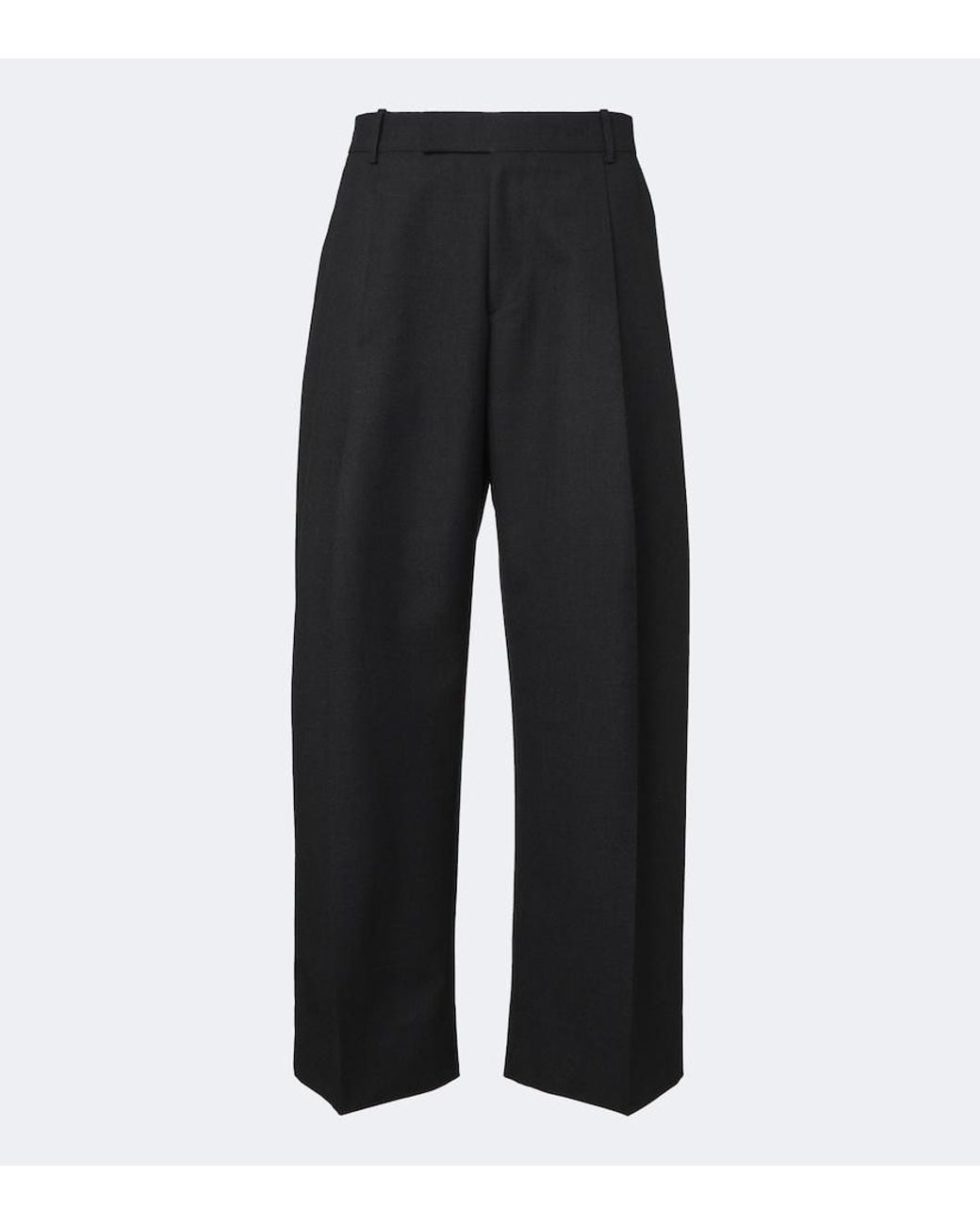 Studio Nicholson Black Pull Pleated Wool Wide-Leg Pants for men