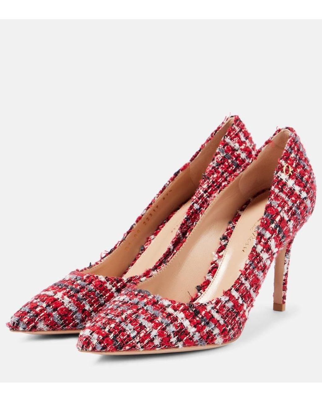 Gianvito Rossi Red Boucle Pumps
