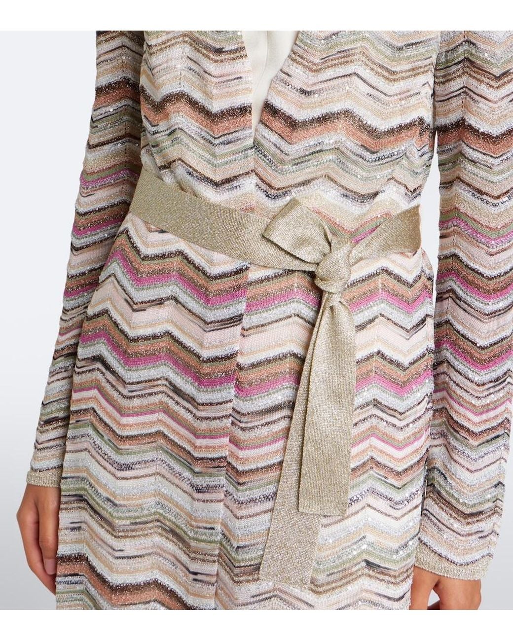 Missoni Gray Zigzag Lame Cardigan