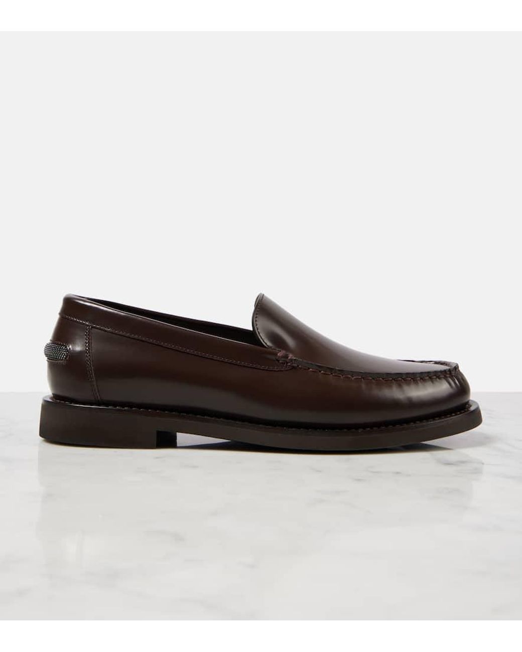 Brunello Cucinelli Brown Leather Loafers
