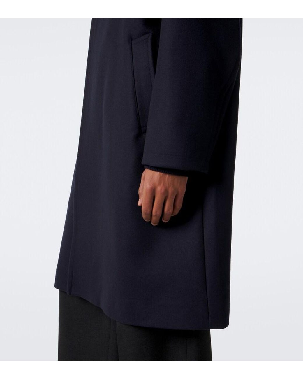 Studio Nicholson Blue Ady Wool-Blend Overcoat for men