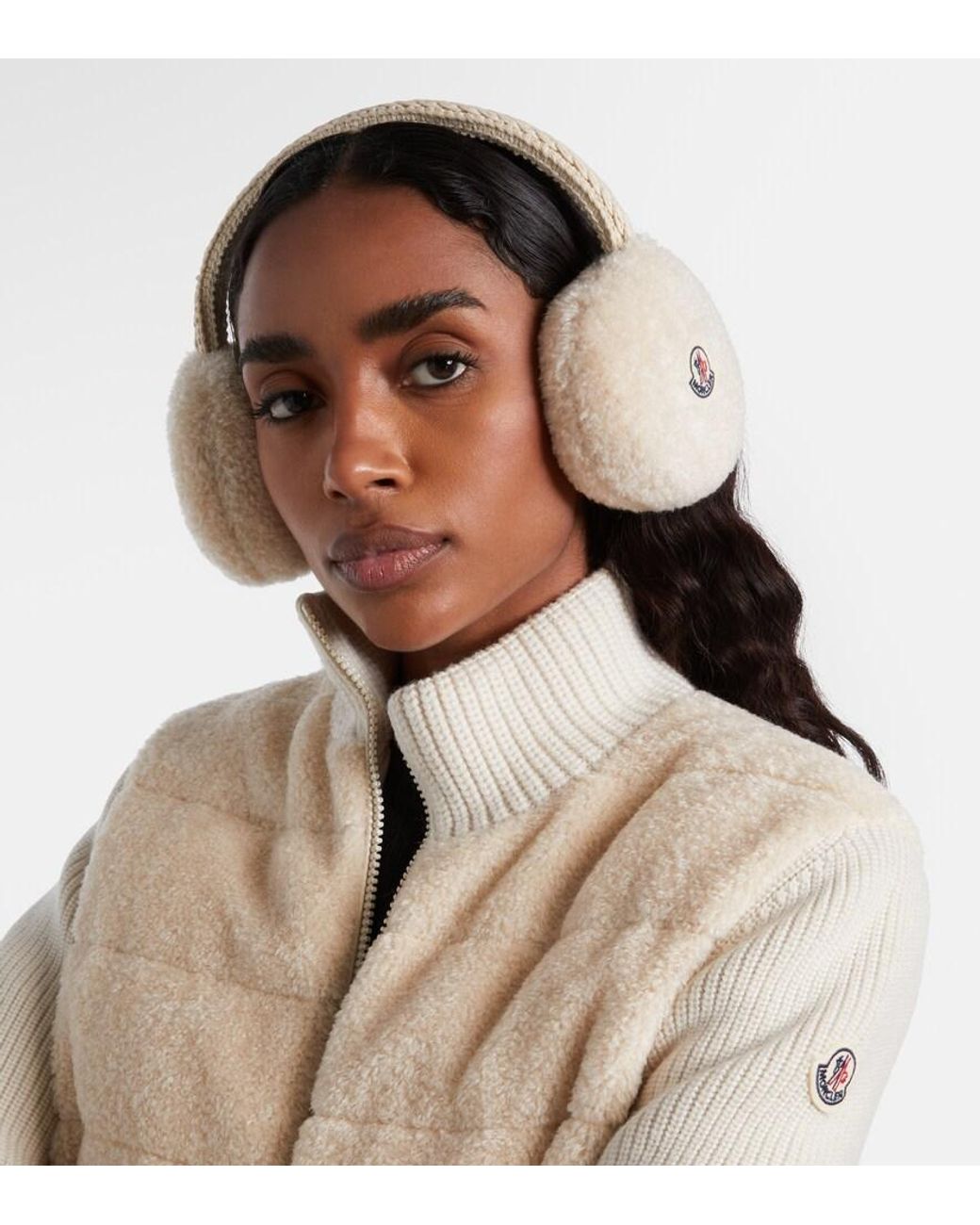 Moncler White Logo Teddy Earmuffs