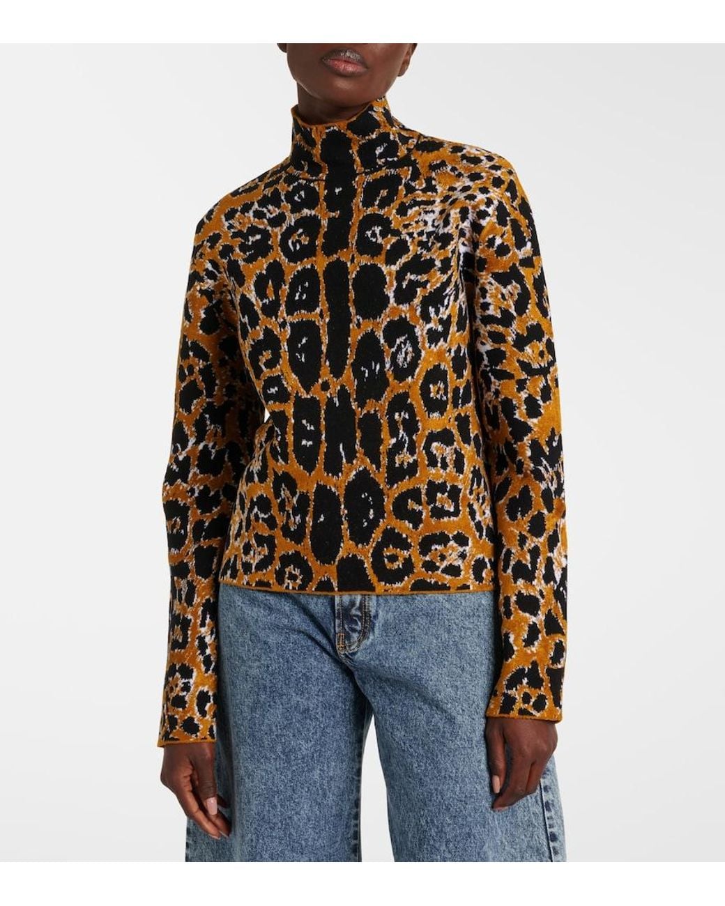Alaïa Black Leopard Jacquard Sweater
