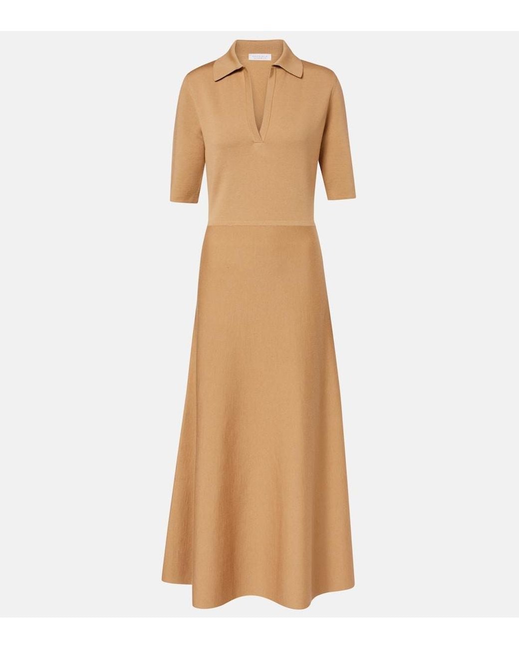 Gabriela Hearst Natural Wool And Silk Polo Dress