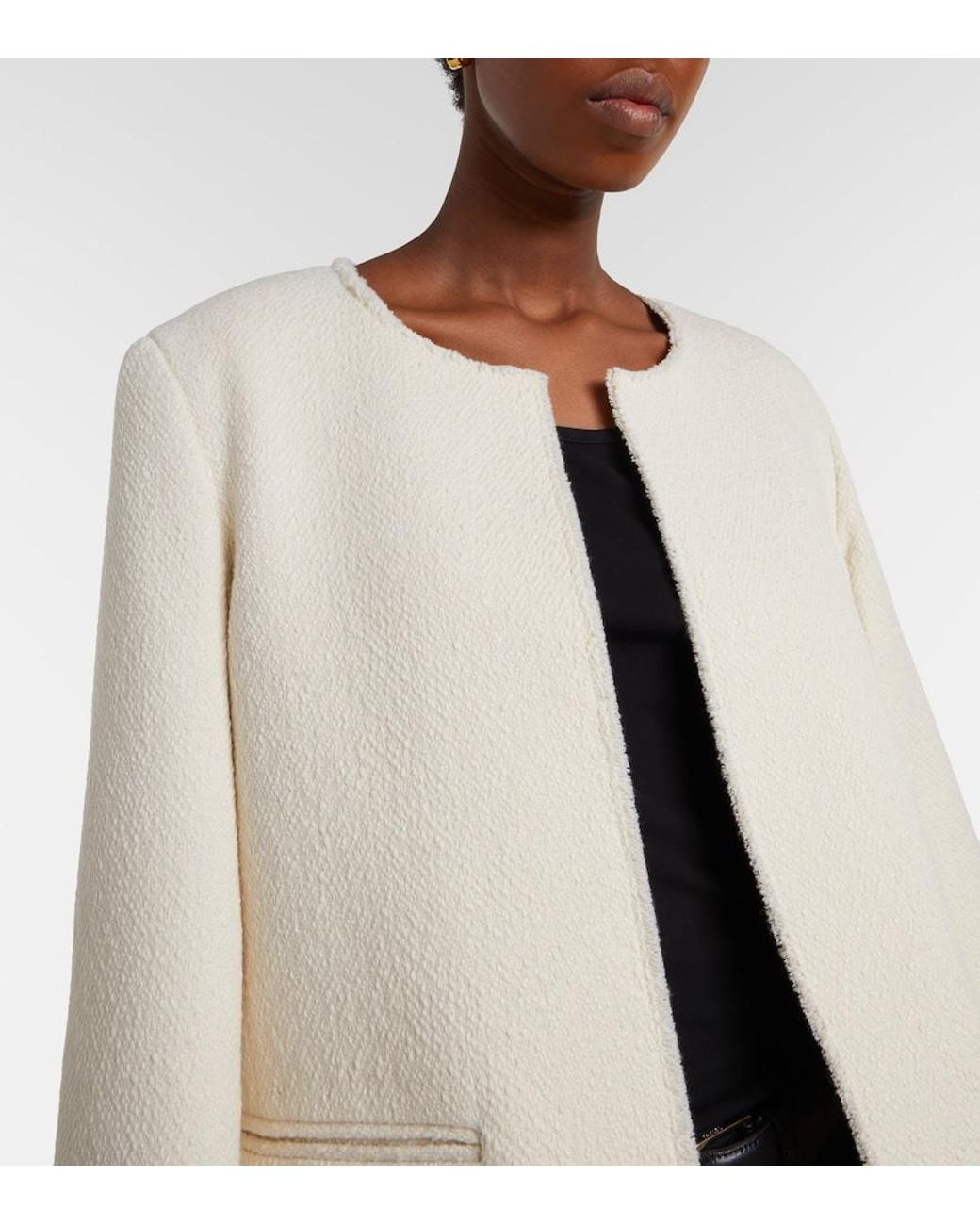 Totême  White Fluid Wool-Blend Jacket