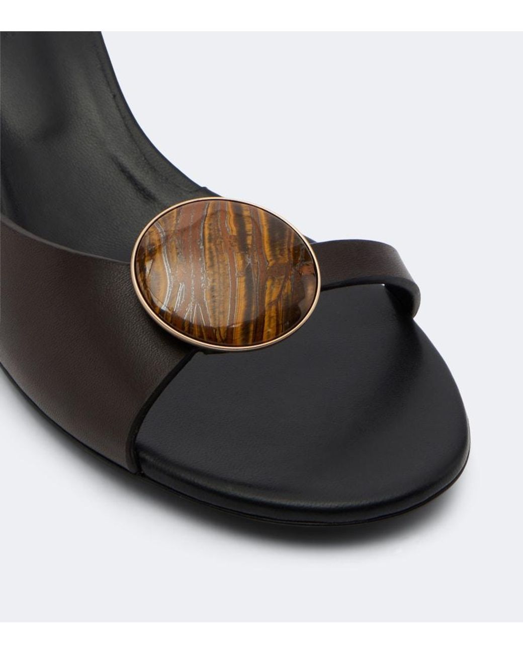Christopher Esber Black Aura Quartz Leather Mules