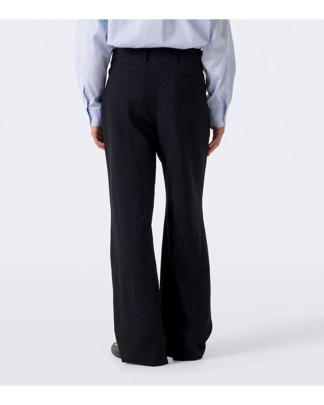 Valentino Garavani Blue Virgin Wool Straight Pants for men