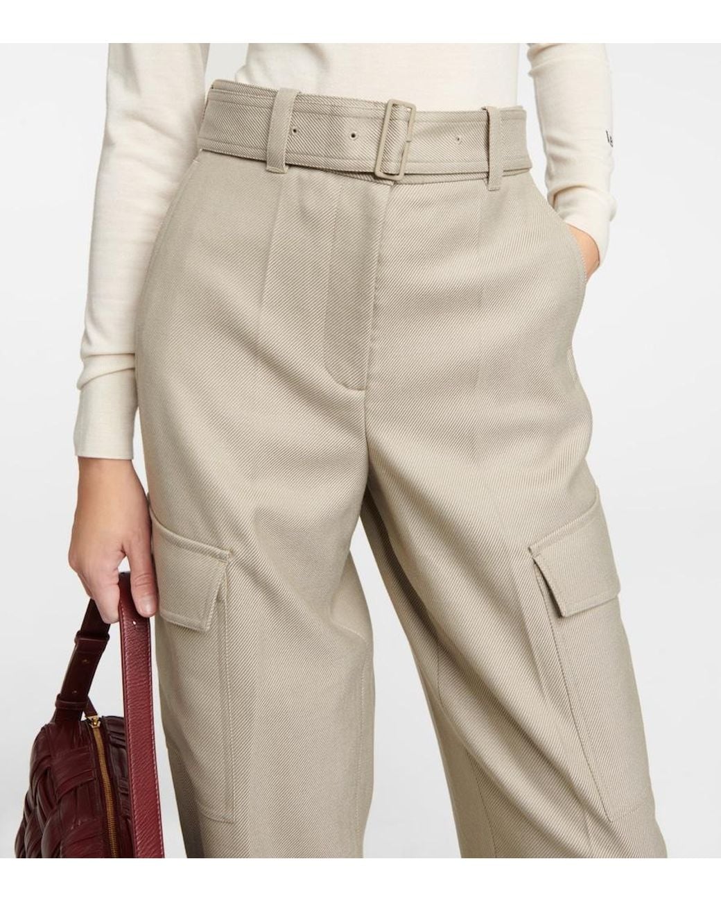Joseph Natural Devonport Wool-Blend Pants