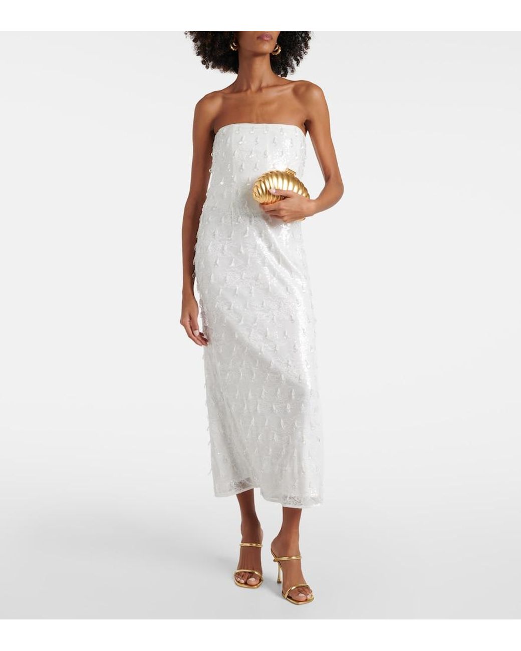 Jonathan Simkhai Metallic Monet Shell Clutch