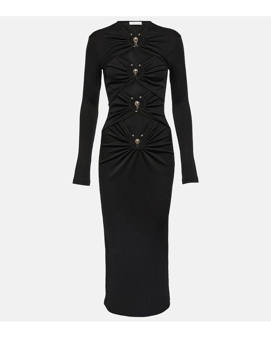 Christopher Esber Black Orbit Jersey Midi Dress
