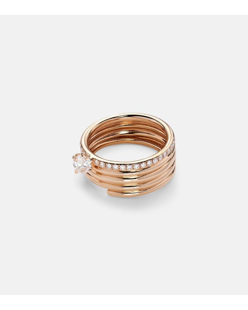 Repossi Natural Blast 18Kt Rose- Ring With Diamonds
