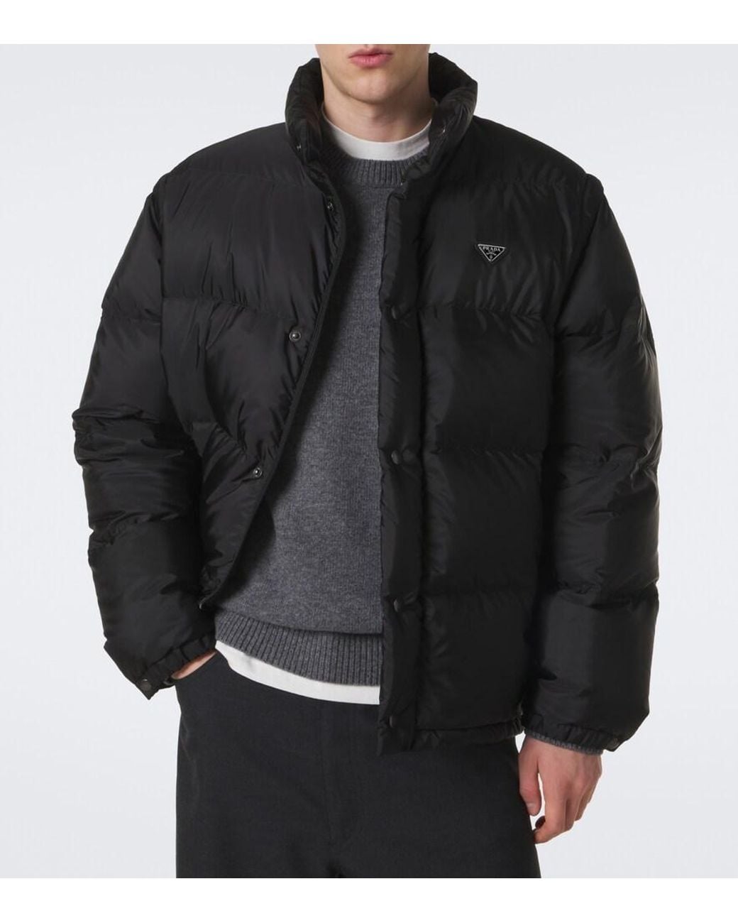 Prada Black Re-Nylon Down Jacket for men