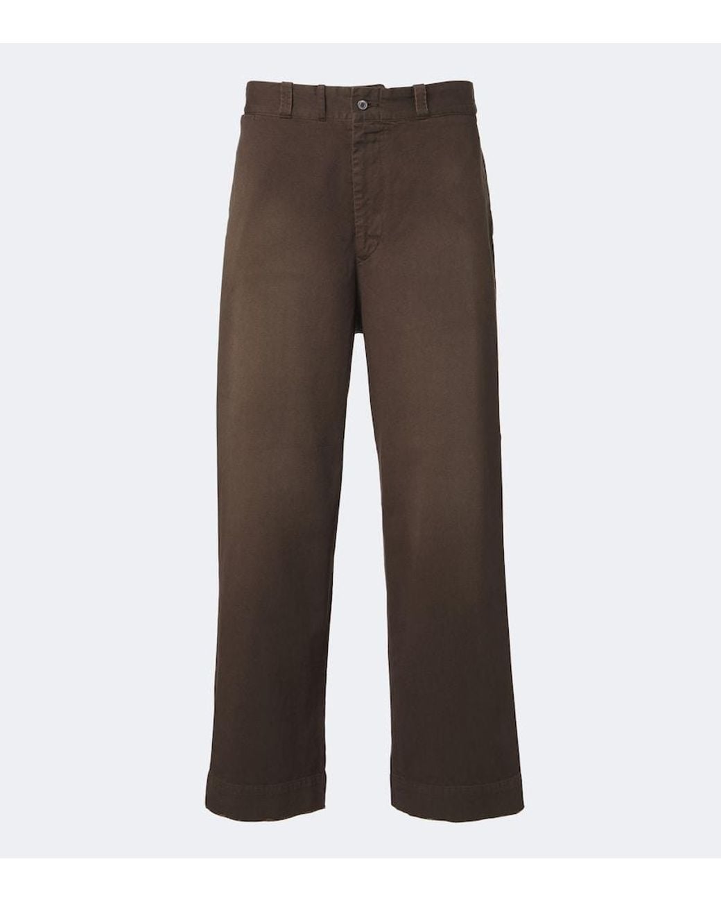 A.PRESSE Brown Cotton Twill Wide-Leg Pants for men