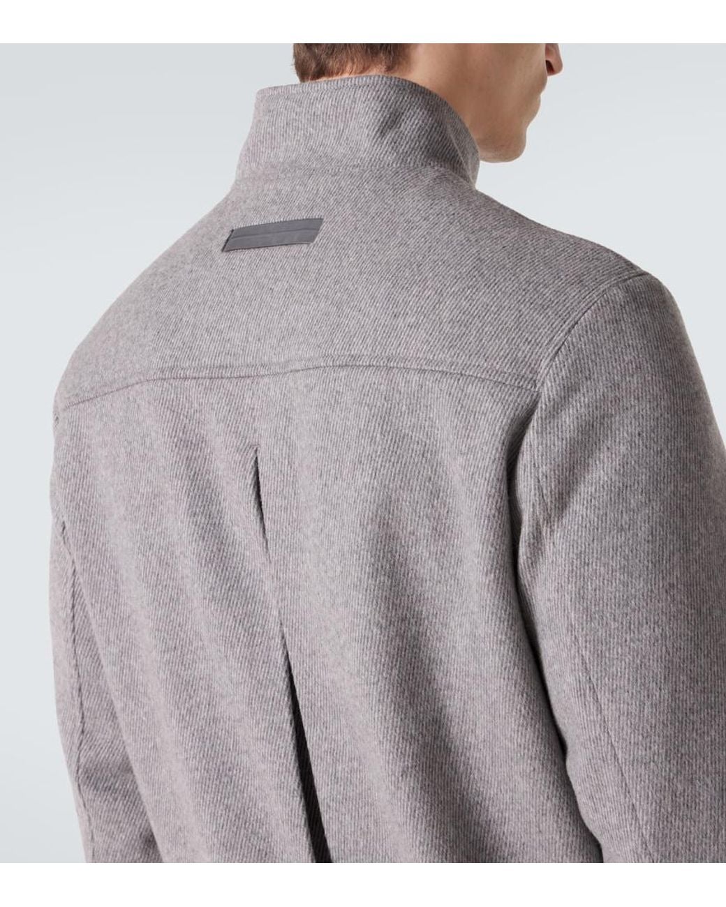 Zegna Gray Wool And Cashmere Jacket for men