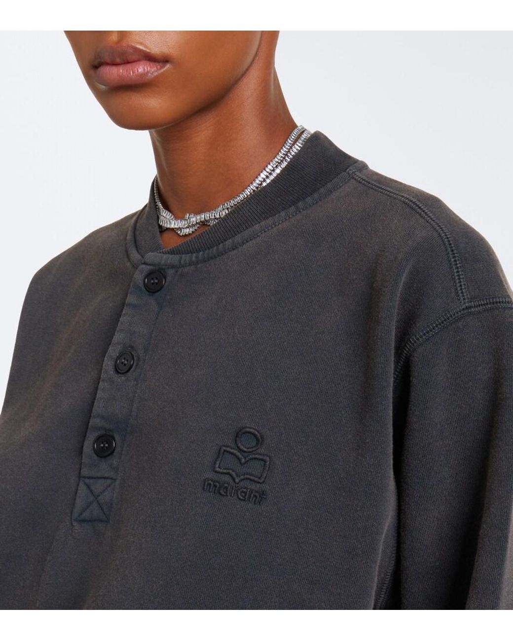 Isabel Marant Black Simony Cotton-Blend Jersey Sweatshirt