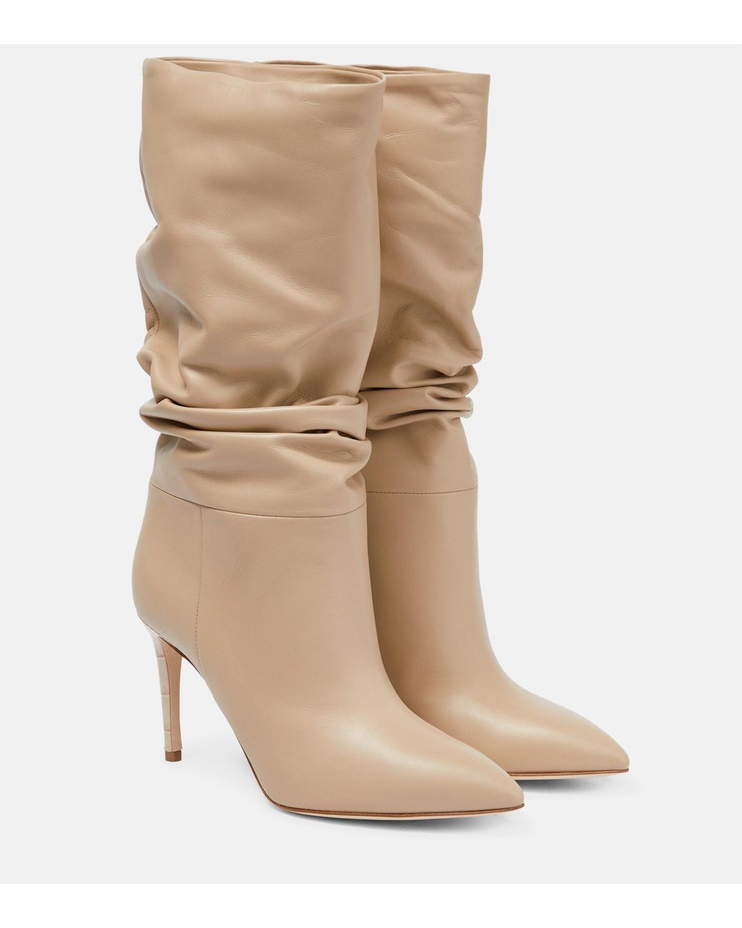 leather slouch ankle boots