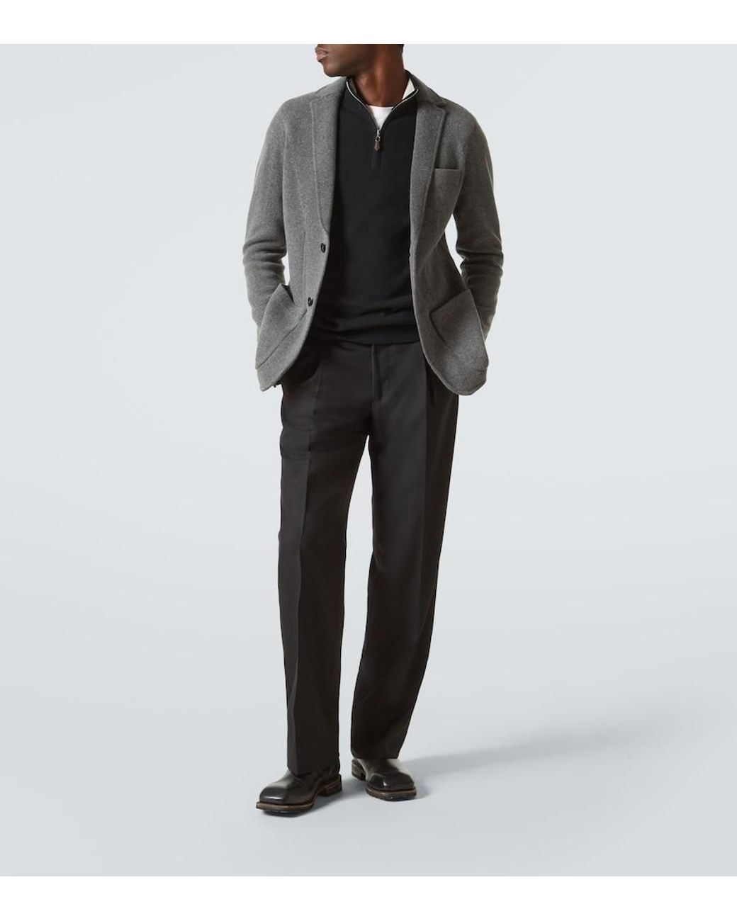 arch4 Gray Mr Poole Wool And Cashmere Cardigan for men