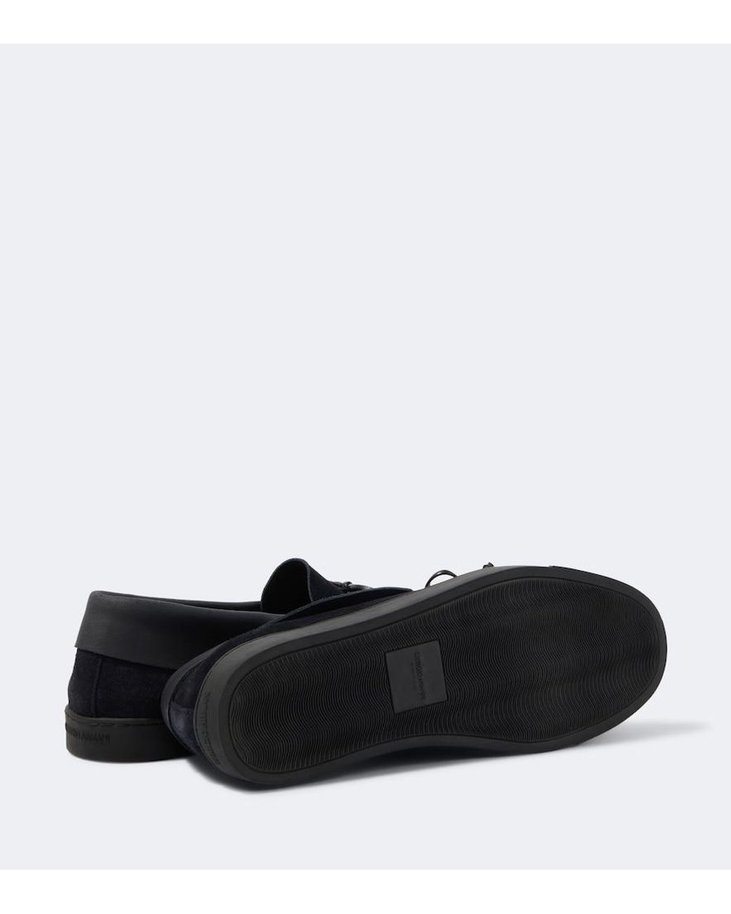 Giorgio Armani Black Suede Loafers for men