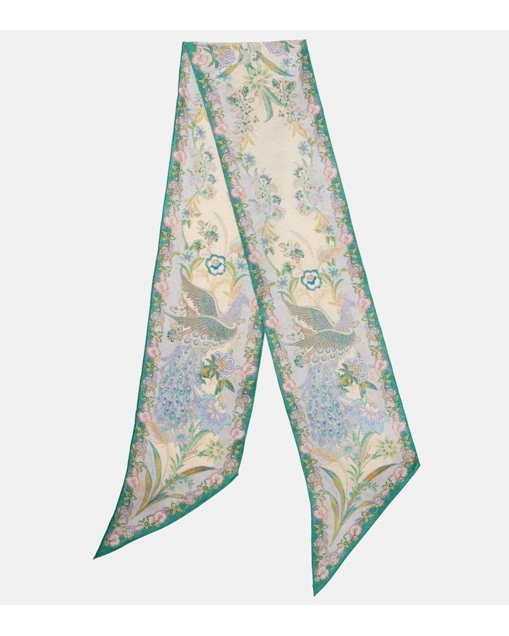 Zimmermann Blue Floral Silk Scarf