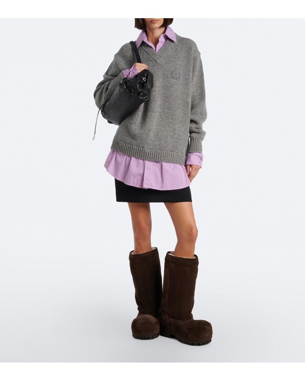 Balenciaga Brown Winter Boots