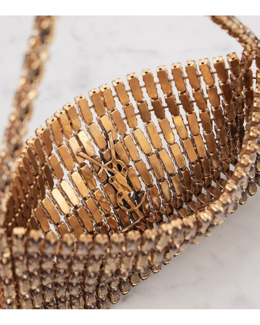 Saint Laurent Metallic Evening Mini Embroidered Shoulder Bag