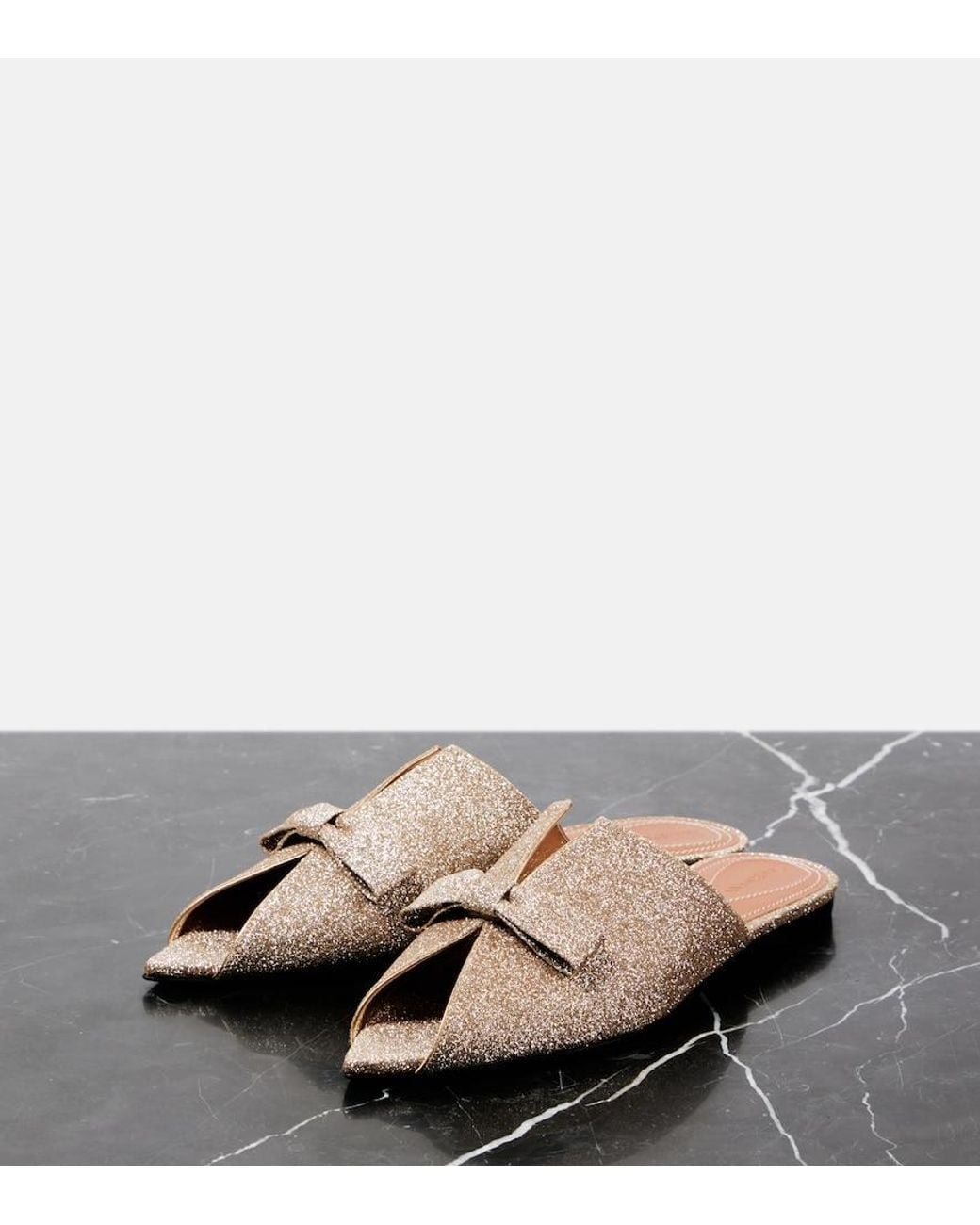 Zimmermann Pink Tux Glitter Leather Mules