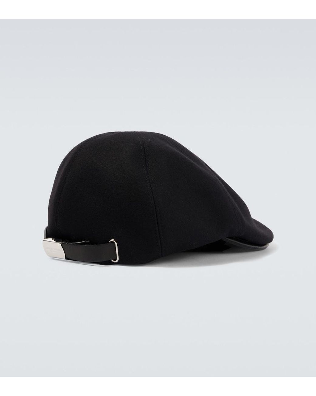 Giorgio Armani Black Wool And Cashmere-Blend Flat Cap for men