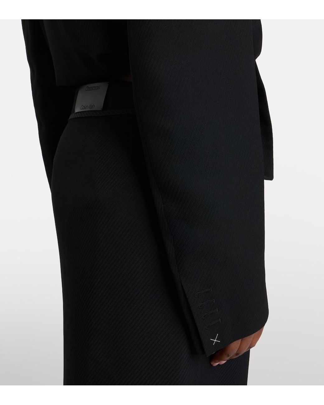 Calvin Klein Black Petunia Striped Cropped Jacket