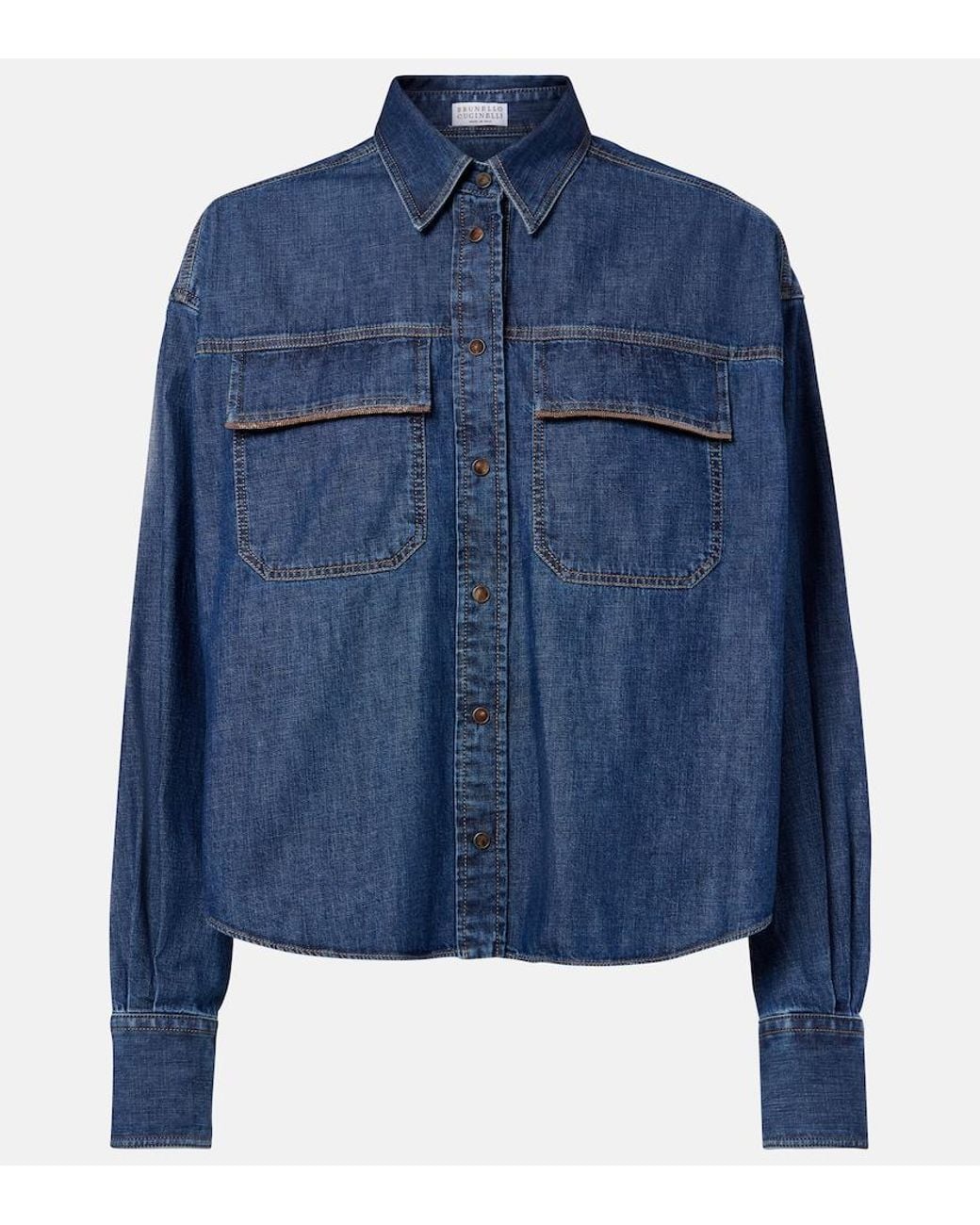 Brunello Cucinelli Blue Monili Denim Jacket