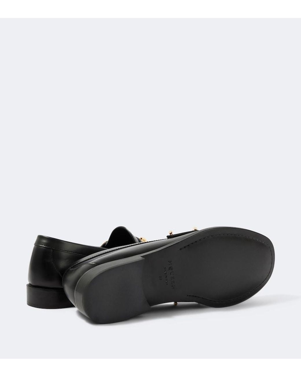 McQueen Black Wishbone Leather Loafers for men