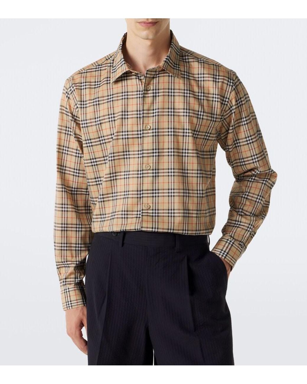 Camicia Check di Burberry in Brown da Uomo