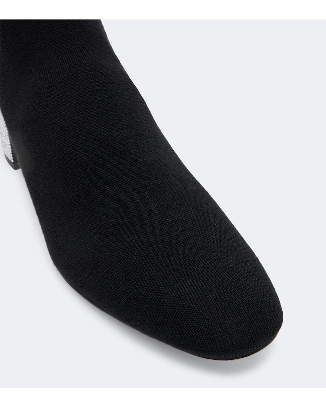 Rene Caovilla Black Sonia Crystal-Embellished Knee-High Boots