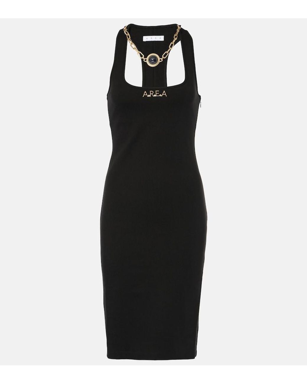 Area Black Midikleid Mit Kettendetail