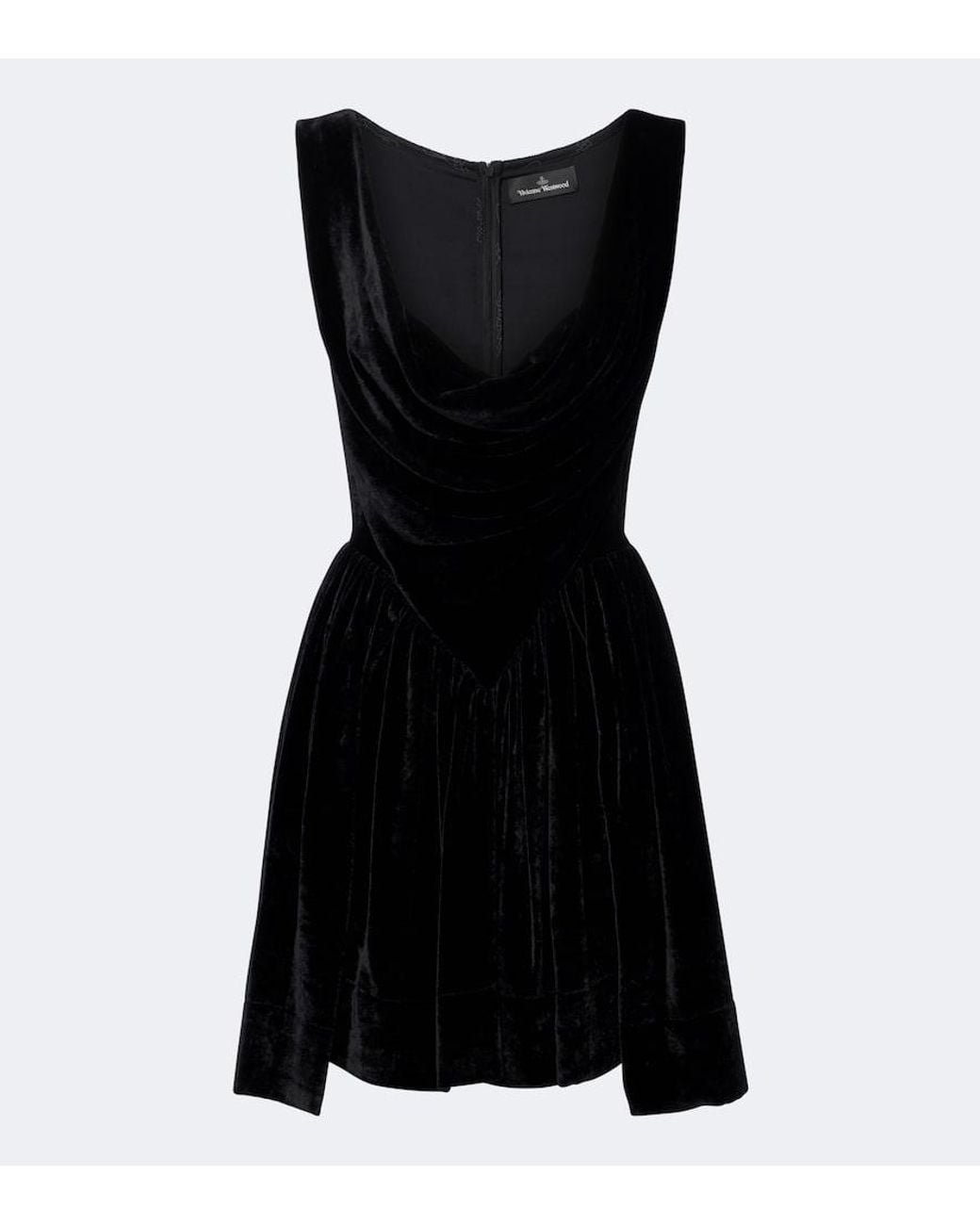 Vivienne Westwood Black Sunday Draped Velvet Minidress
